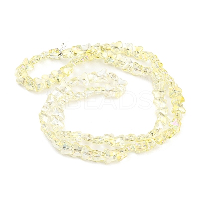 Full Rainbow Plated Electroplate Transparent Glass Beads Strands EGLA-G037-11A-FR01-1