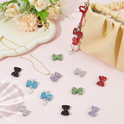 12Pcs 6 Styles Handmade Polymer Clay Rhinestone Beads CLAY-OC0001-09-1
