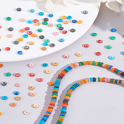 1 Strand Rainbow Color Natural Freshwater Shell Beads Strands SHEL-LP0001-03-1