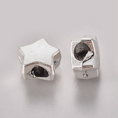 Tibetan Style Alloy European Beads TIBEB-Q054-20AS-NR-1