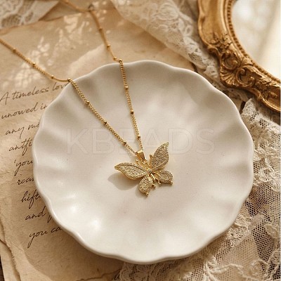 Brass Micro Pave Clear Cubic Zirconia Hollow Pendant Necklaces for Women WGDB1F5-01-1