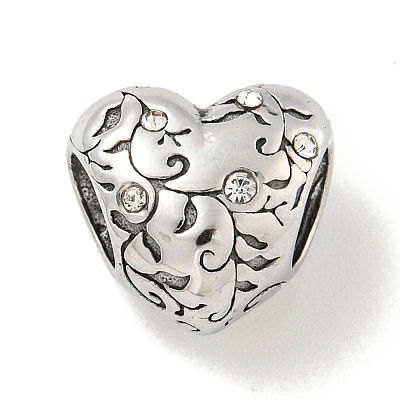 304 Stainless Steel Rhinestone European Beads STAS-U005-07P-1