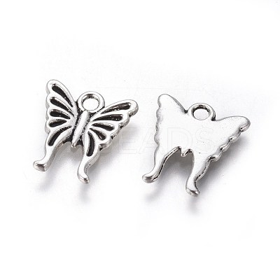 Tibetan Style Alloy Butterfly Charms TIBEP-17627-AS-RS-1