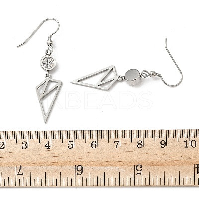 304 Stainless Steel Triangle Dangle Earrings EJEW-Z129-07P-1