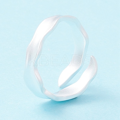 925 Sterling Silver Matte Cuff Ring RJEW-Z011-01S-1