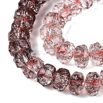 Crackle Transparent Glass Beads Strands GLAA-N068-03A-07-1