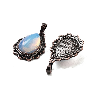 Synthetic Opalite Teardrop Pendants G-K363-01R-06-1