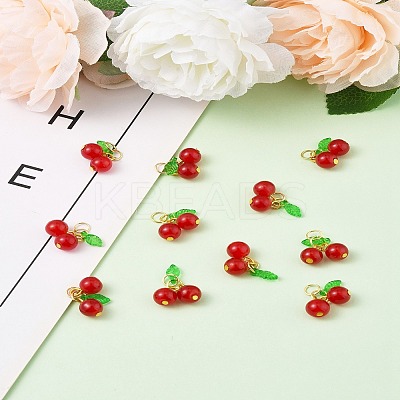50Pcs Glass Pendants PALLOY-FS00037-1