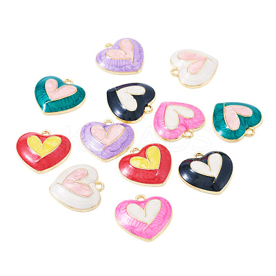 12Pcs 6 Colors Alloy Enamel Pendants FIND-TA0006-63-1
