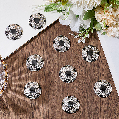 10Pcs Sports Balls Alloy Rhinestone Cabochons FIND-SC0023-42-1