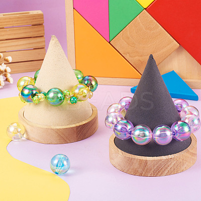 100Pcs 20 Colors Transparent Acrylic Beads MACR-TA0001-25-1