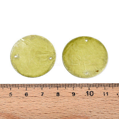 Spray Painted Natural Capiz Shell Disc Links Connector Charms SSHEL-T017-32C-1