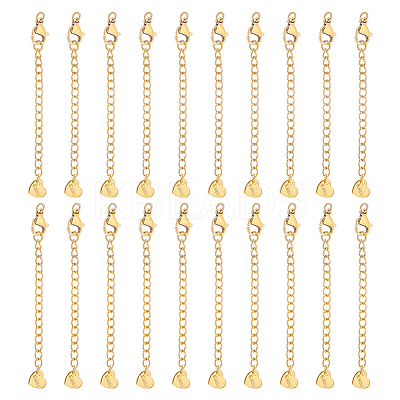20Pcs 304 Stainless Steel Curb Chain Extender STAS-UN0051-99-1