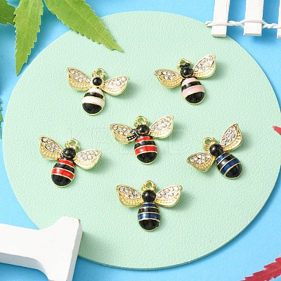 6Pcs Rack Plating Alloy Enamel Pendants ENAM-YW0002-63-1