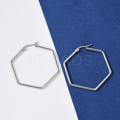 Tarnish Resistant 201 Stainless Steel Hoop Earrings EJEW-A052-25A-1