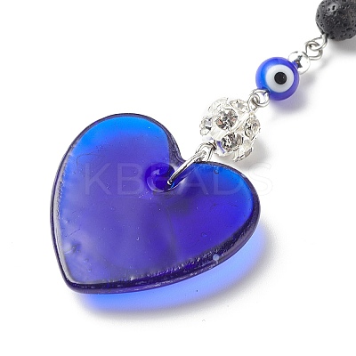 Handmade Lampwork Evil Eye Pendant Decoration HJEW-JM00791-02-1