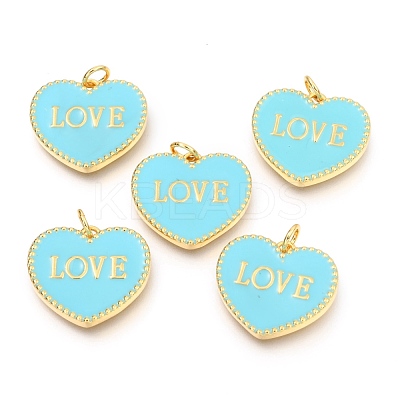 Brass Enamel Pendants KK-B027-03G-E-1