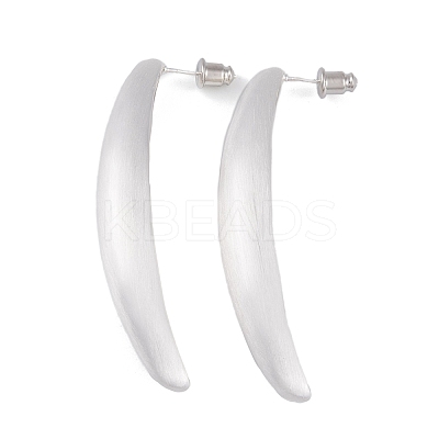 Banana Brass Stud Earrings for Women EJEW-G391-06S-1