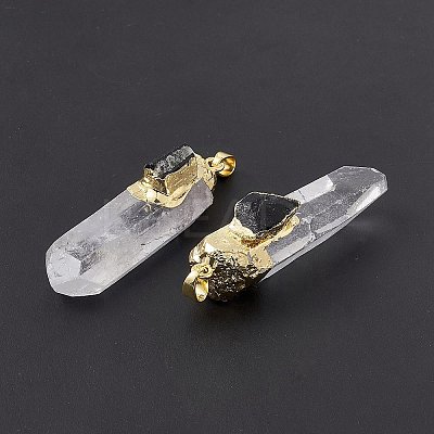 Natural Quartz Crystal Pointed Big Pendants G-P491-12G-1