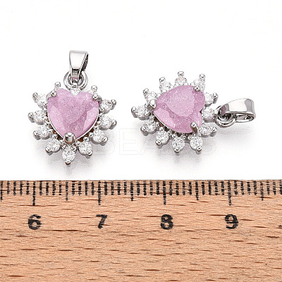Brass Micro Pave Cubic Zirconia Pendants KK-N264-09P-1