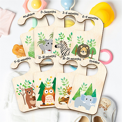 Wood Baby Closet Size Dividers AJEW-WH0353-002-1