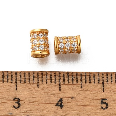 925 Sterling Silver Micro Pave Clear Cubic Zirconia Beads STER-M018-11G-1