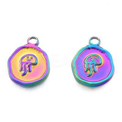 Ion Plating(IP) 201 Stainless Steel Pendants STAS-N098-244M-1