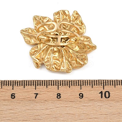 Adjustable 304 Stainless Steel Cuff Rings for Women RJEW-B135-04G-1