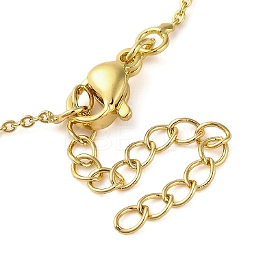 Brass & Resin Textured Heart Pendant Satellite Chain Necklaces NJEW-R100-03G-1