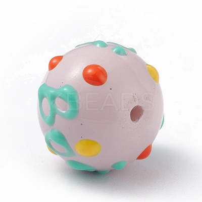 Opaque Painted Glass Beads LS-GLAA-B001-01I-1