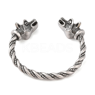 Viking 304 Stainless Steel Open Cuff Bangles for Men BJEW-U001-07A-G-1