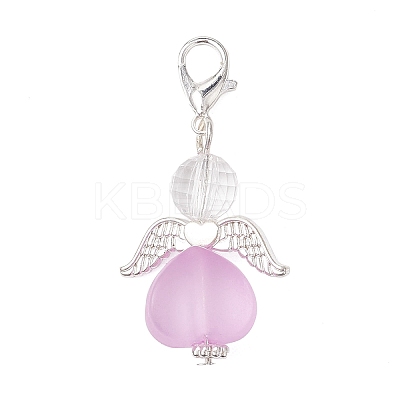 Heart Angel Acrylic Pendant Decorations HJEW-JM03566-03-1