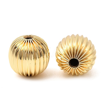 Brass Corrugated Beads KK-A296-01B-G-1