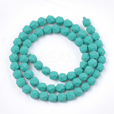 Spray Painted Non-magnetic Synthetic Hematite Beads Strands G-T116-16-04-1