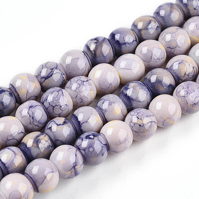 Baking Paint Glass Beads Strands X-DGLA-N003-6mm-C08-1