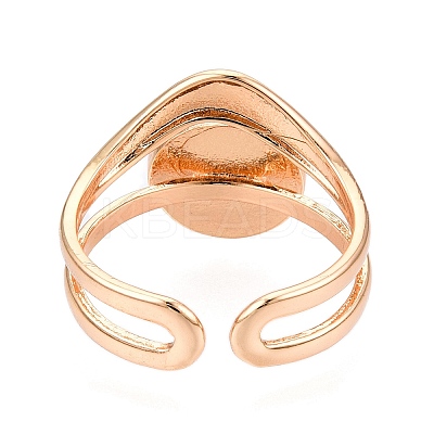 Round Natural & Synthetic Gemstone Finger Rings RJEW-N046-10-1