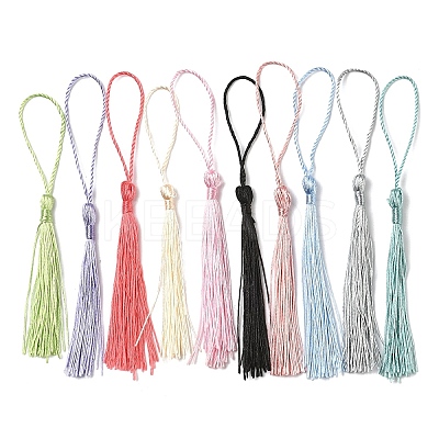 100Pcs 10 Colors Polyester Tassel Decorations OCOR-YW0001-21-1