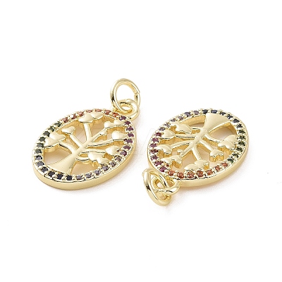 Brass Micro Pave Cubic Zirconia Pendants KK-E068-VF152-1