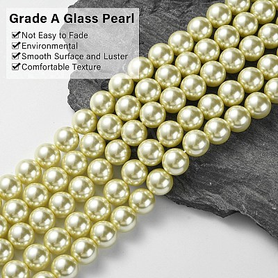 Eco-Friendly Dyed Glass Pearl Round Beads Strands HY-A002-12mm-RB012-1
