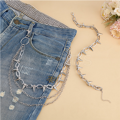 1Pc Punk Exaggerated Alloy Cable Necklaces NJEW-AR0001-08-1