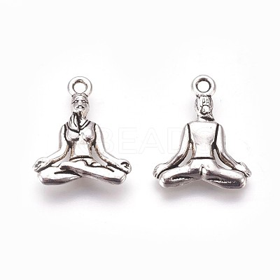 Tibetan Style Alloy Pendants TIBEP-A36593-AS-RS-1
