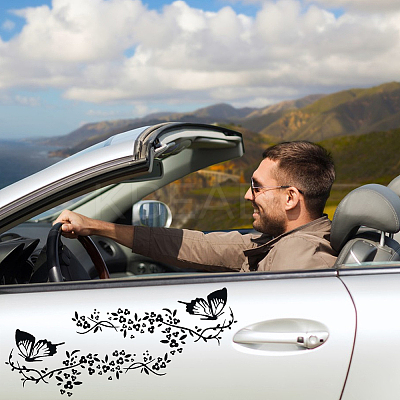 4Pcs 2 Colors PVC Cartoon Self Adhesive Car Stickers STIC-GF0001-34-1