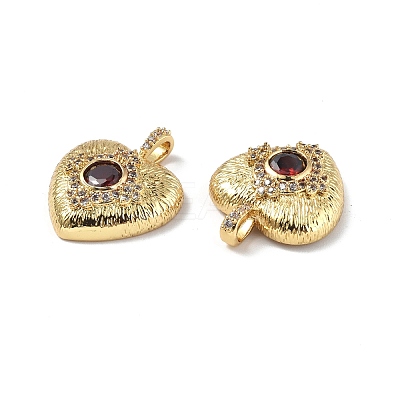 Brass Micro Pave Clear Cubic Zirconia Pendants KK-E068-VF325-1