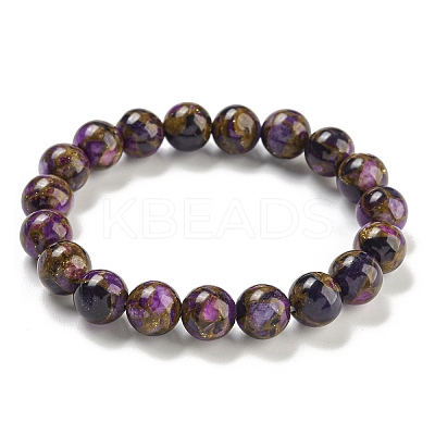 Round Synthetic Gold Clinquant Stone Stretch Bracekets G-P549-02A-1