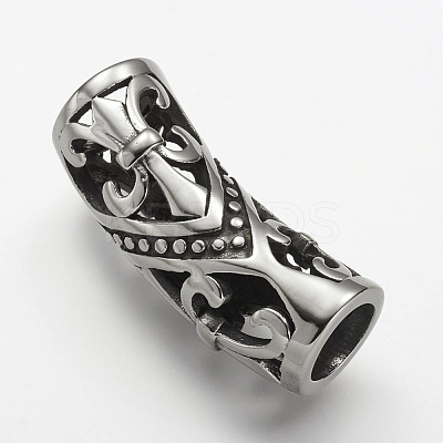 304 Stainless Steel Hollow Tube Beads STAS-E133-111AS-1