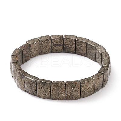 Natural Pyrite Stretch Bracelets BJEW-F406-B12-1
