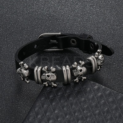 Alloy Skull Rivets Bracelet LS-BJEW-C037-04A-1