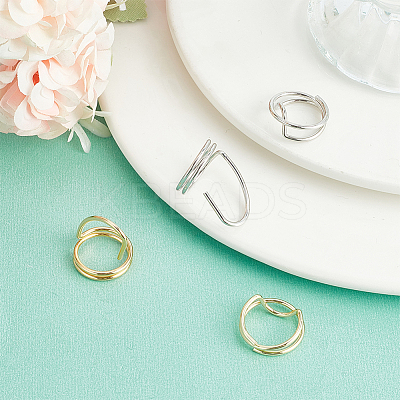 4Pcs 4 Styles Brass Finger Nail Tip Claw Rings MRMJ-NB0001-23-1