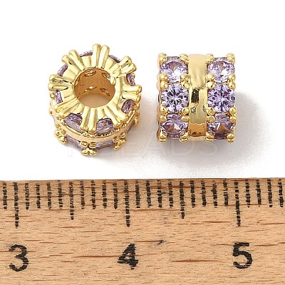 Brass Glass Rhinestone Beads KK-B098-03G-03-1