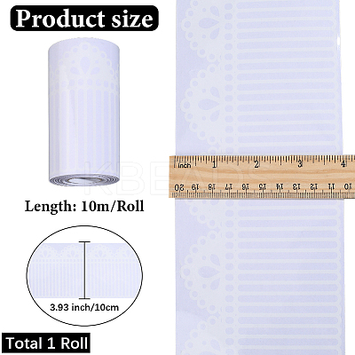 PVC Waterproof Self-adhesive Lace Flower Stickers for Glass Window Decoration DIY-WH20002-636A-1